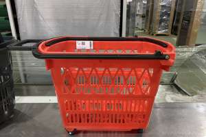 Új bevásárló kosár piros 28 literes gurulós termékképek
