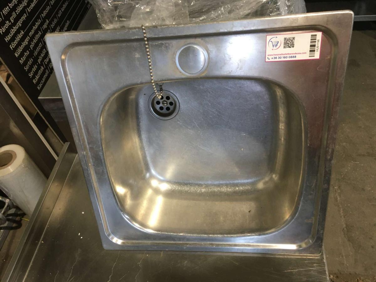 Rozsdamentes beépíthető kézmosó medence – termékfotó bal oldalról