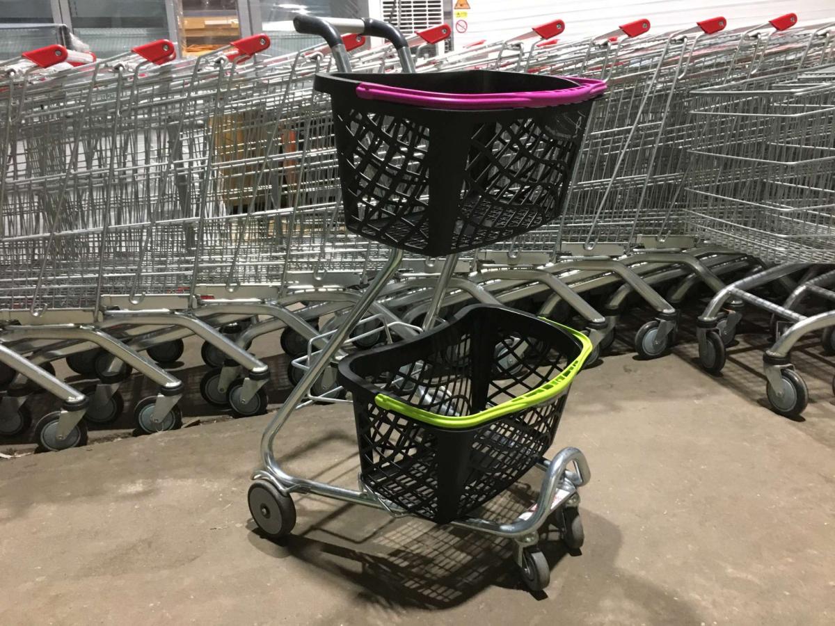 Új, vagy újszerű Wanzl Pick Up GT R 26 kocsi 2 darab kosárral – termékfotó elölnézet