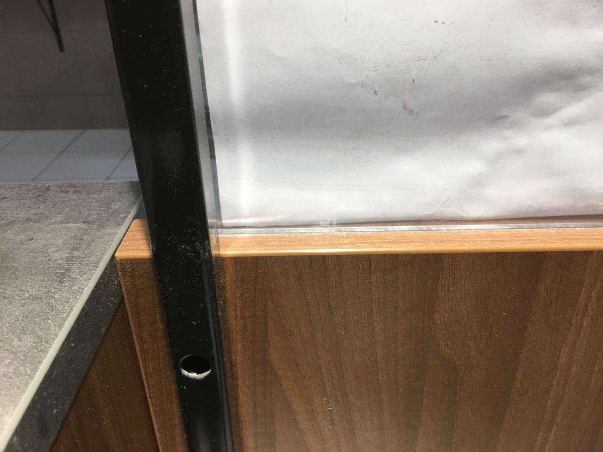 Plexi lap, " Covidplexi " 200*80*0,7 – termékfotó 45° nézet