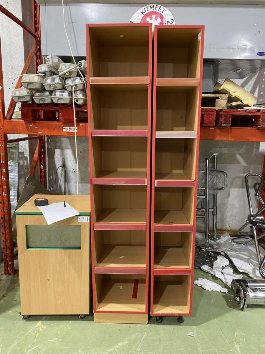 Tároló polc, egyedi, 5 sor polccal – termékfotó elölnézet