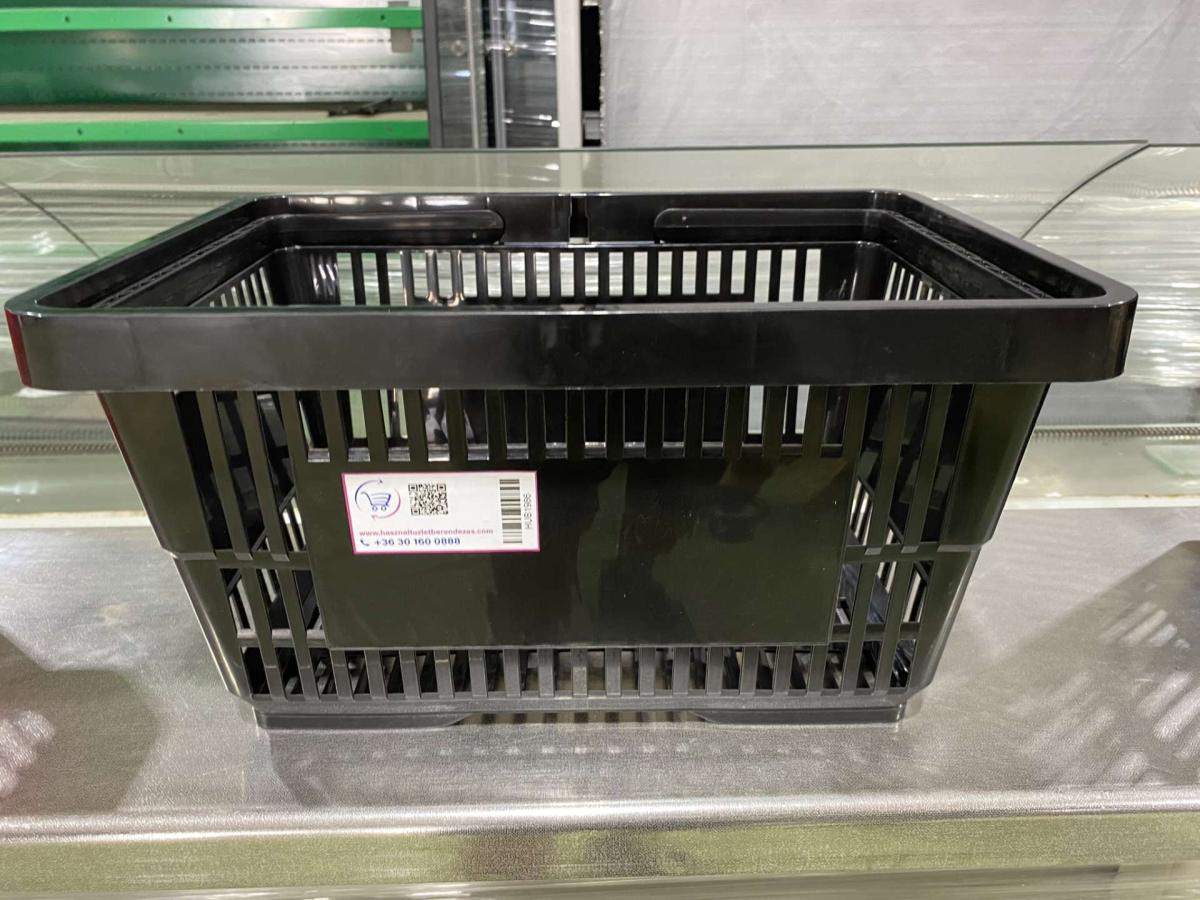 Új bevásárló kosár fekete 22 literes – termékfotó elölnézet