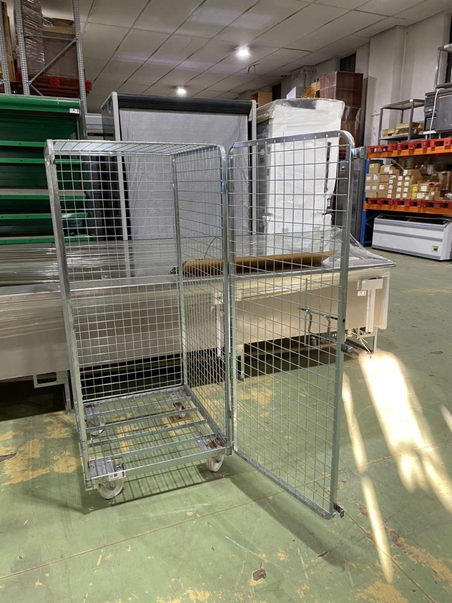 Wanzl négyoldalról zárt rollikocsi, rollkonténer – termékfotó 45° nézet