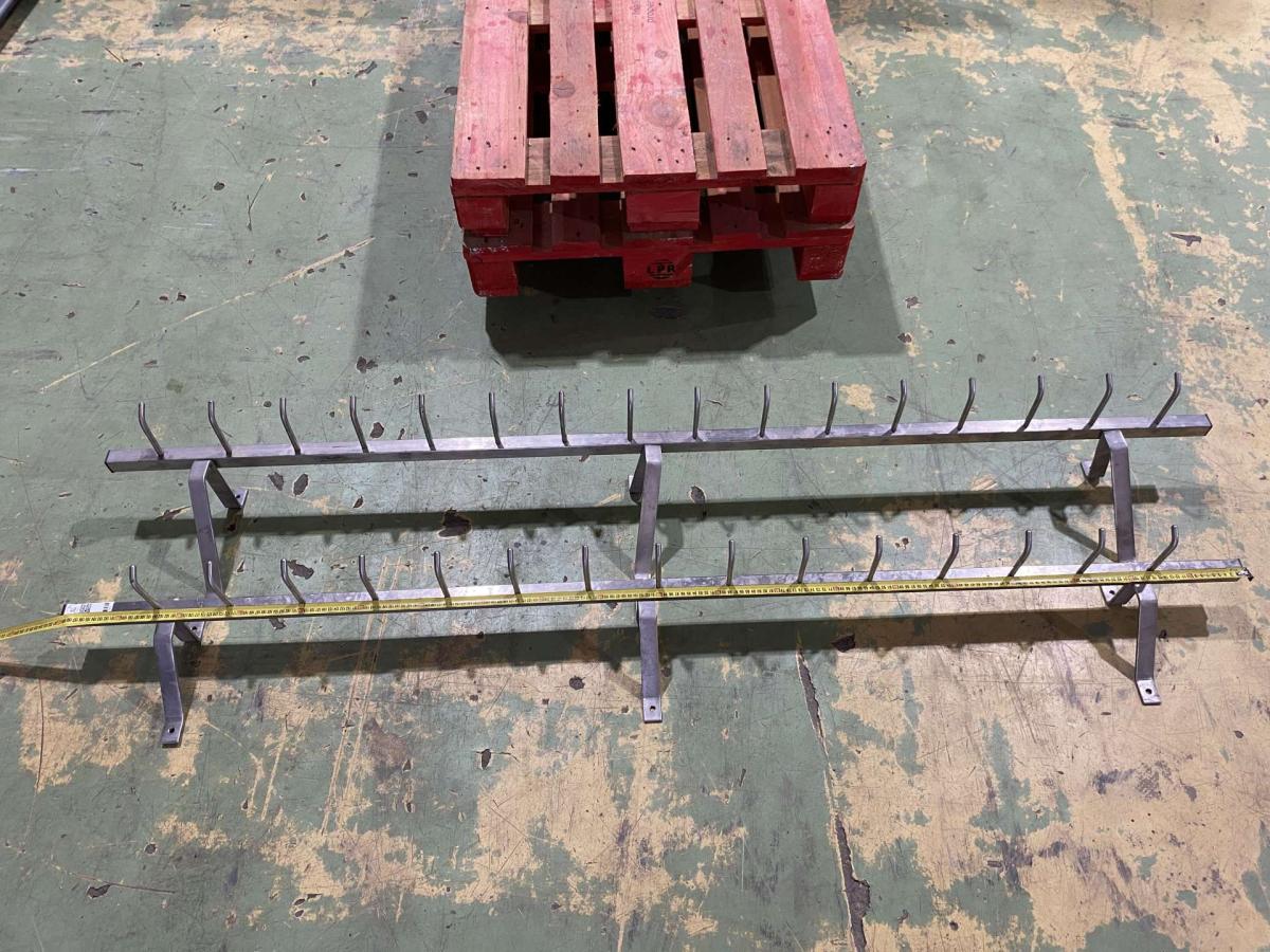 Horogsor kétszintes, rozsdamentes – termékfotó jobb oldalról