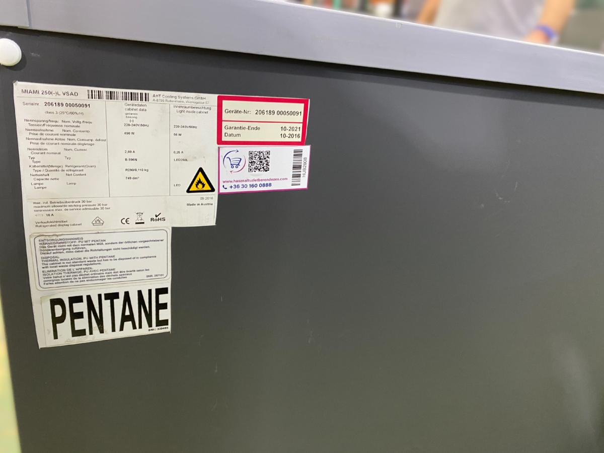 AHT MIAMI hűtőláda 250 szürke – termékfotó 45° nézet