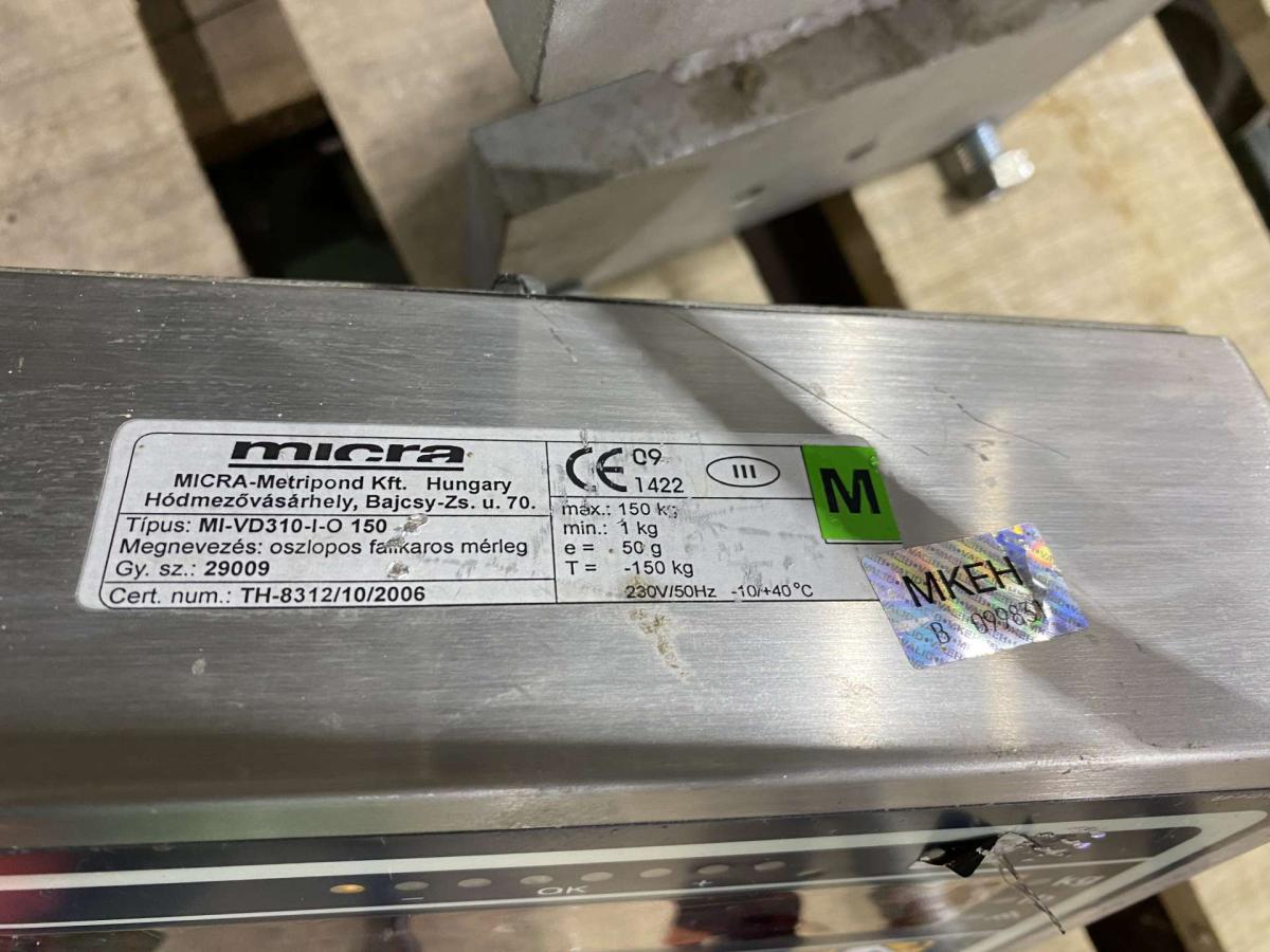 Összecsukható fali mérleg, mázsa rozsdamentes – termékfotó hátulról