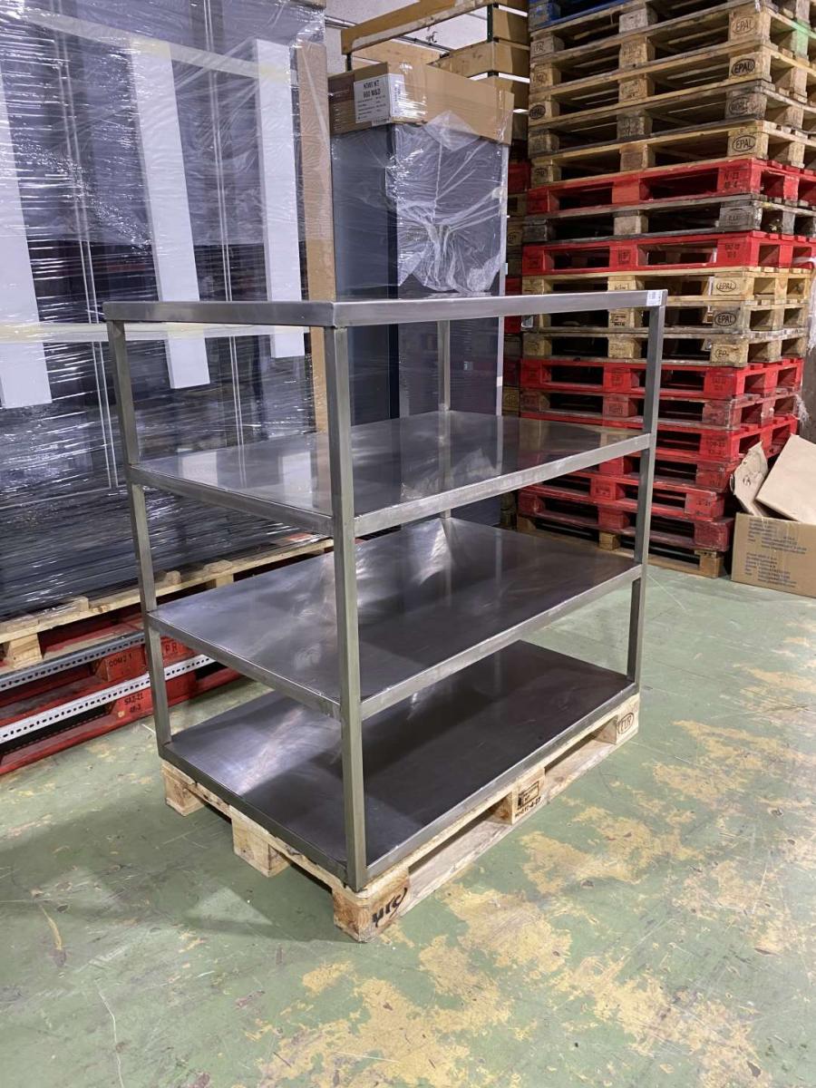 Rozsdamentes állvány, tároló 120*80*125 – termékfotó 45° nézet