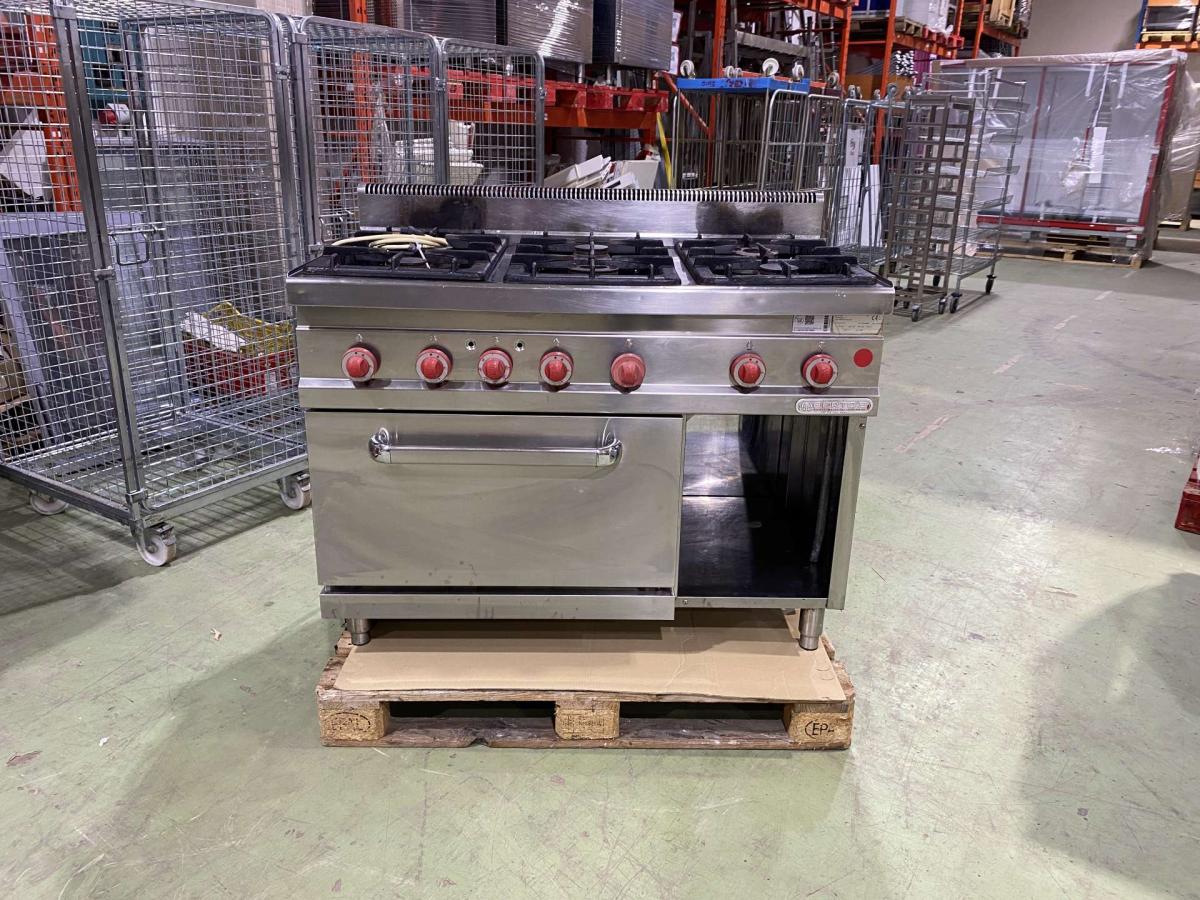 Bertos 6 égős tűzhely (G7F6+FE1) – termékfotó elölnézet