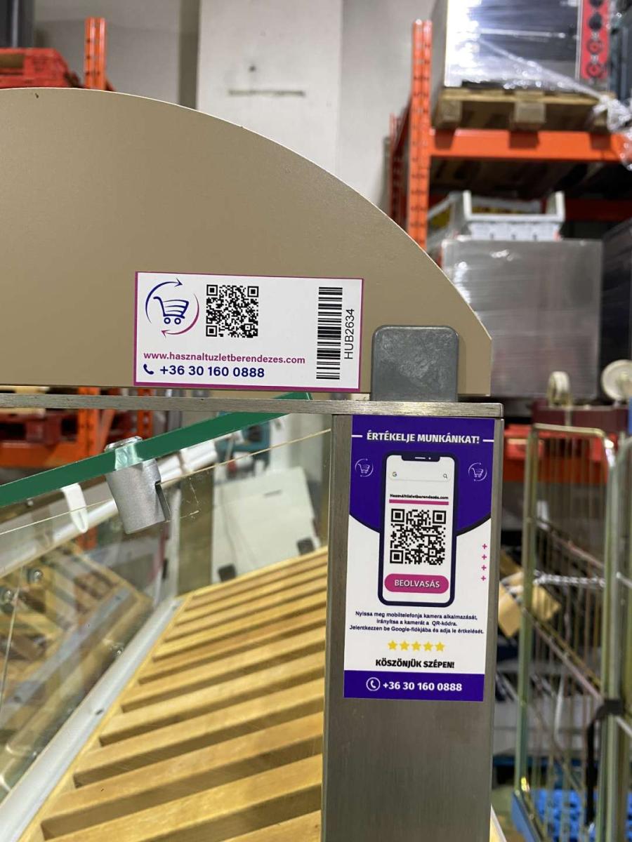 Pékárus állvány, önkiszolgáló, leheletvédős 105*93,5*180 – termékfotó felülnézet