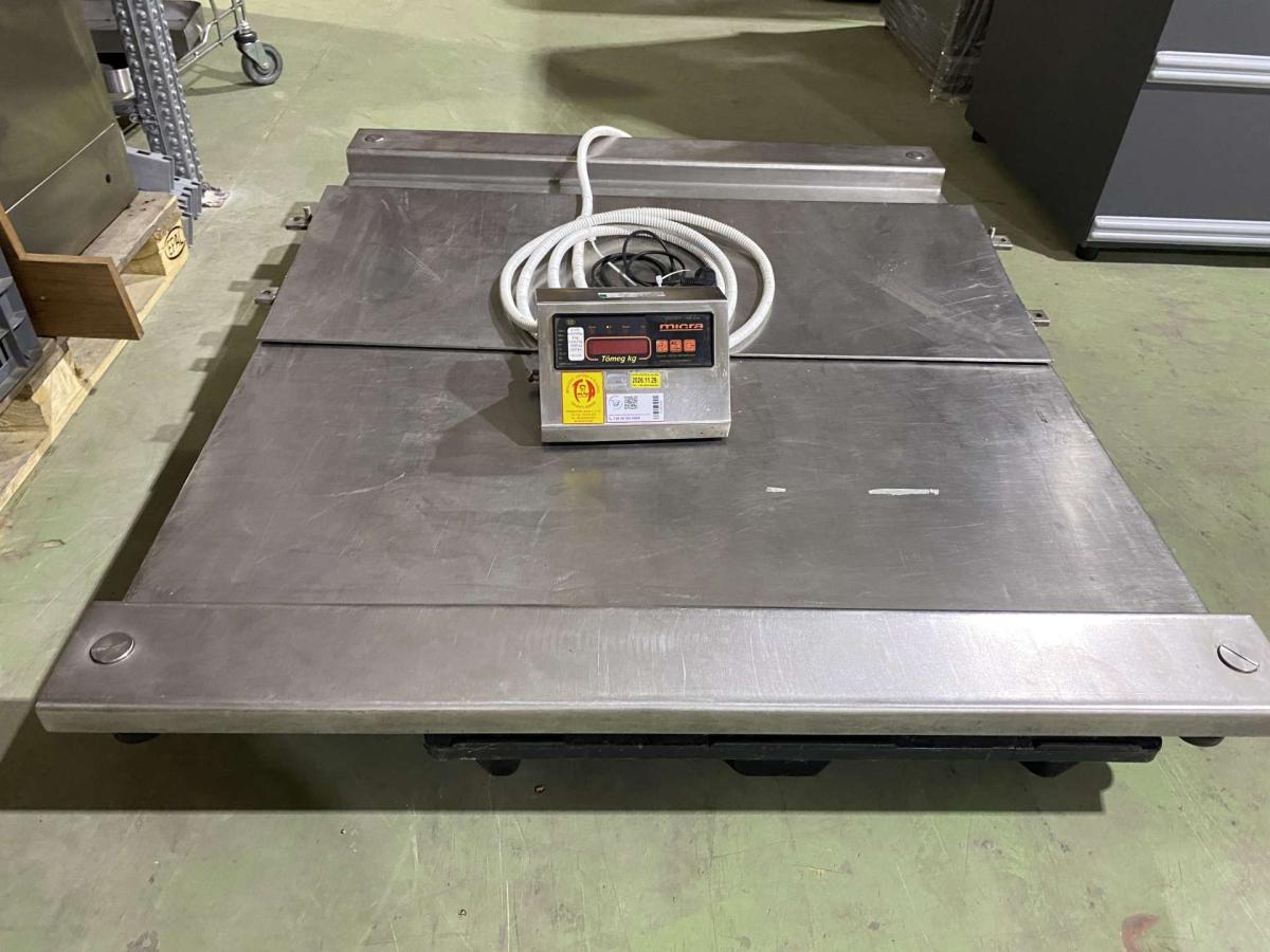 Lapmérleg, mázsa rozsdamentes kivitelben – termékfotó elölnézet