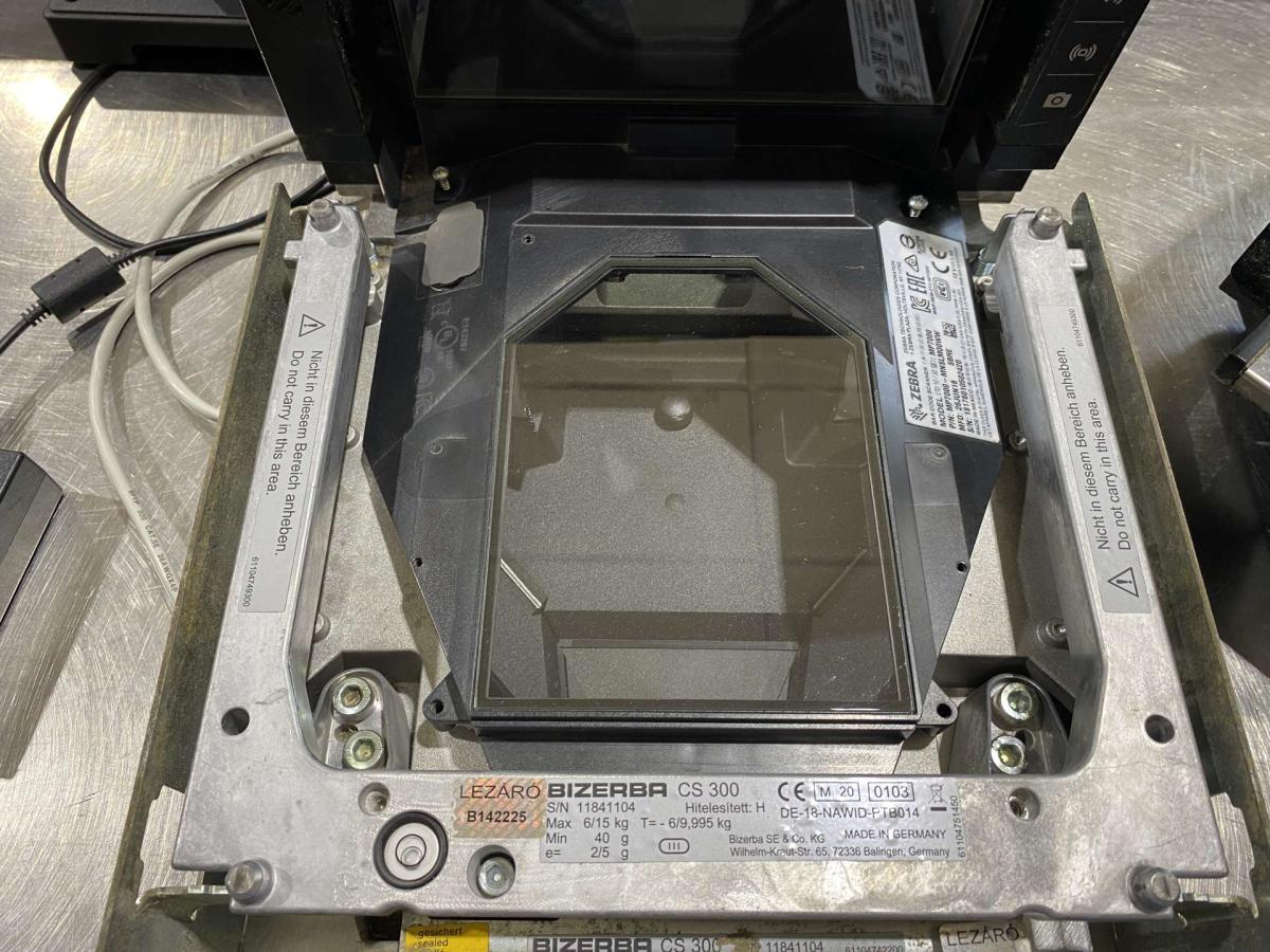 Kasszarendszer, mérlegszkenner Zebra, Bizerba, – termékfotó alulnézet