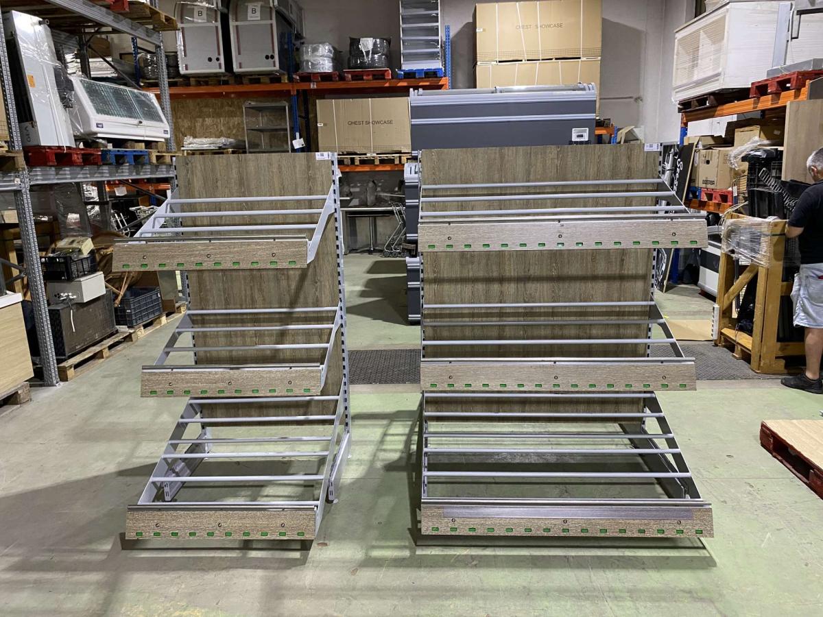 Zöldséges faliregál, vagy gondola sorolható, Tegometall – termékfotó elölnézet