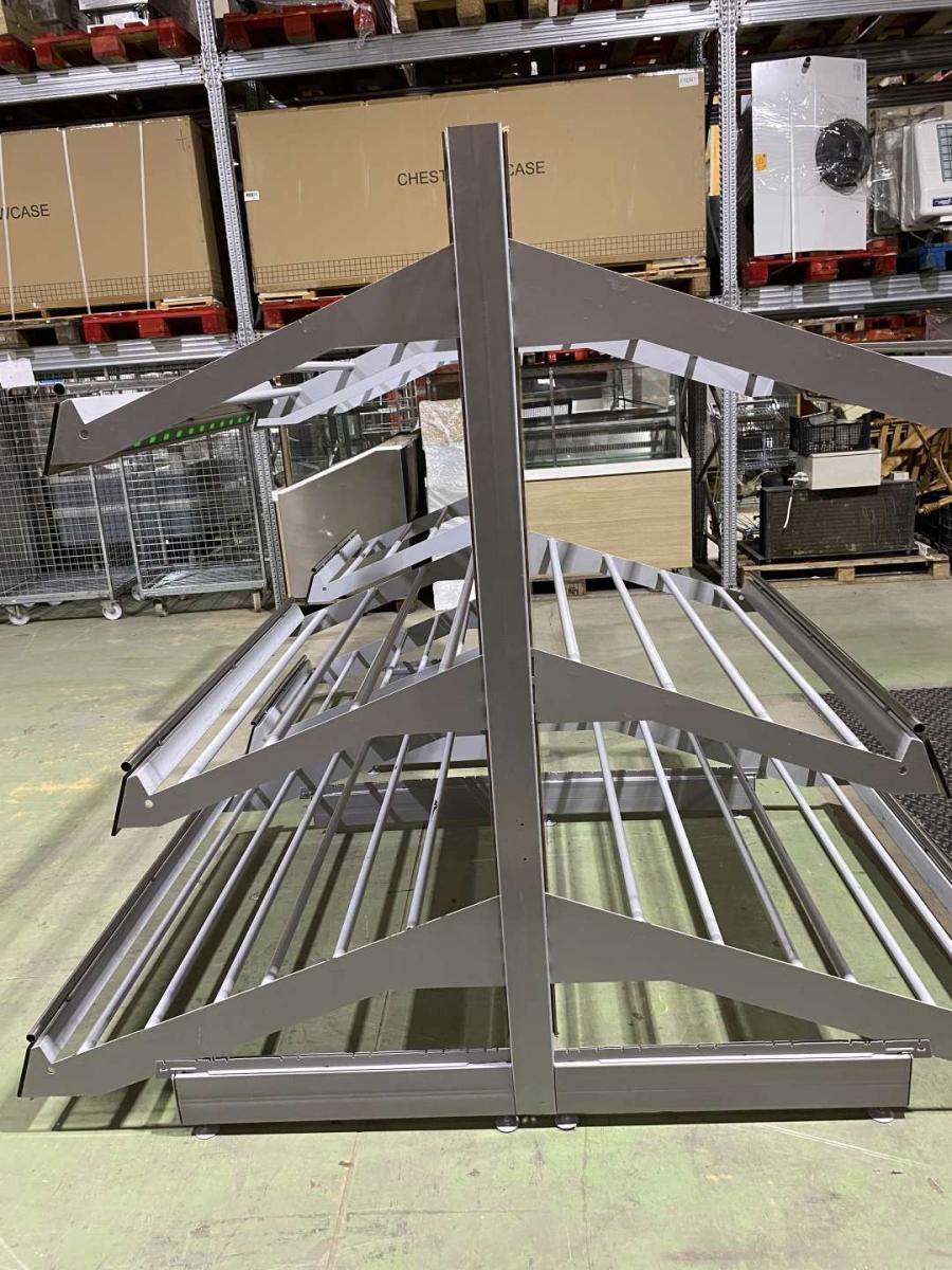 Zöldséges faliregál, vagy gondola sorolható, Tegometall – termékfotó felülnézet