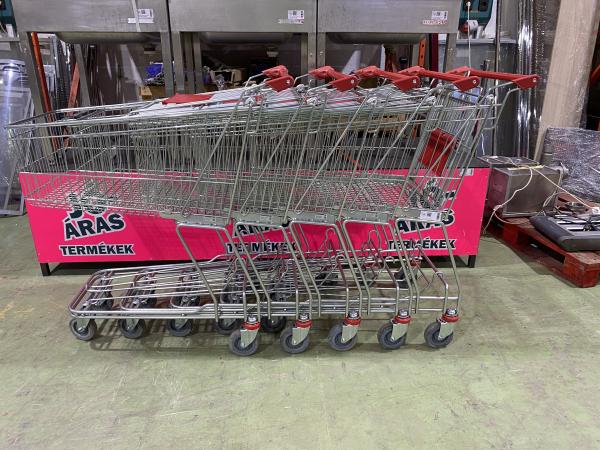 Felújított Wanzl D130RC bevásárlókocsi szürke műanyagokkal