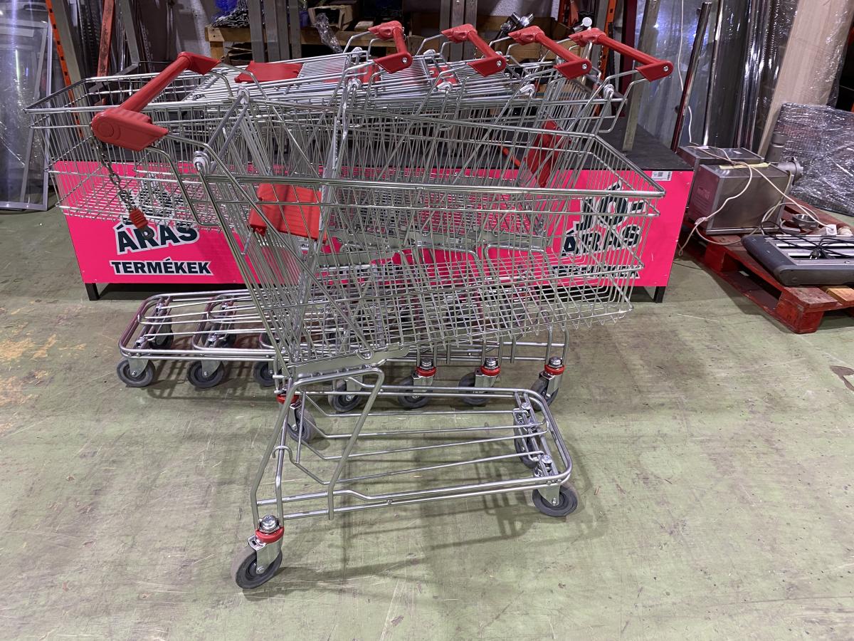 Felújított Wanzl D130RC bevásárlókocsi szürke műanyagokkal – termékfotó felülnézet