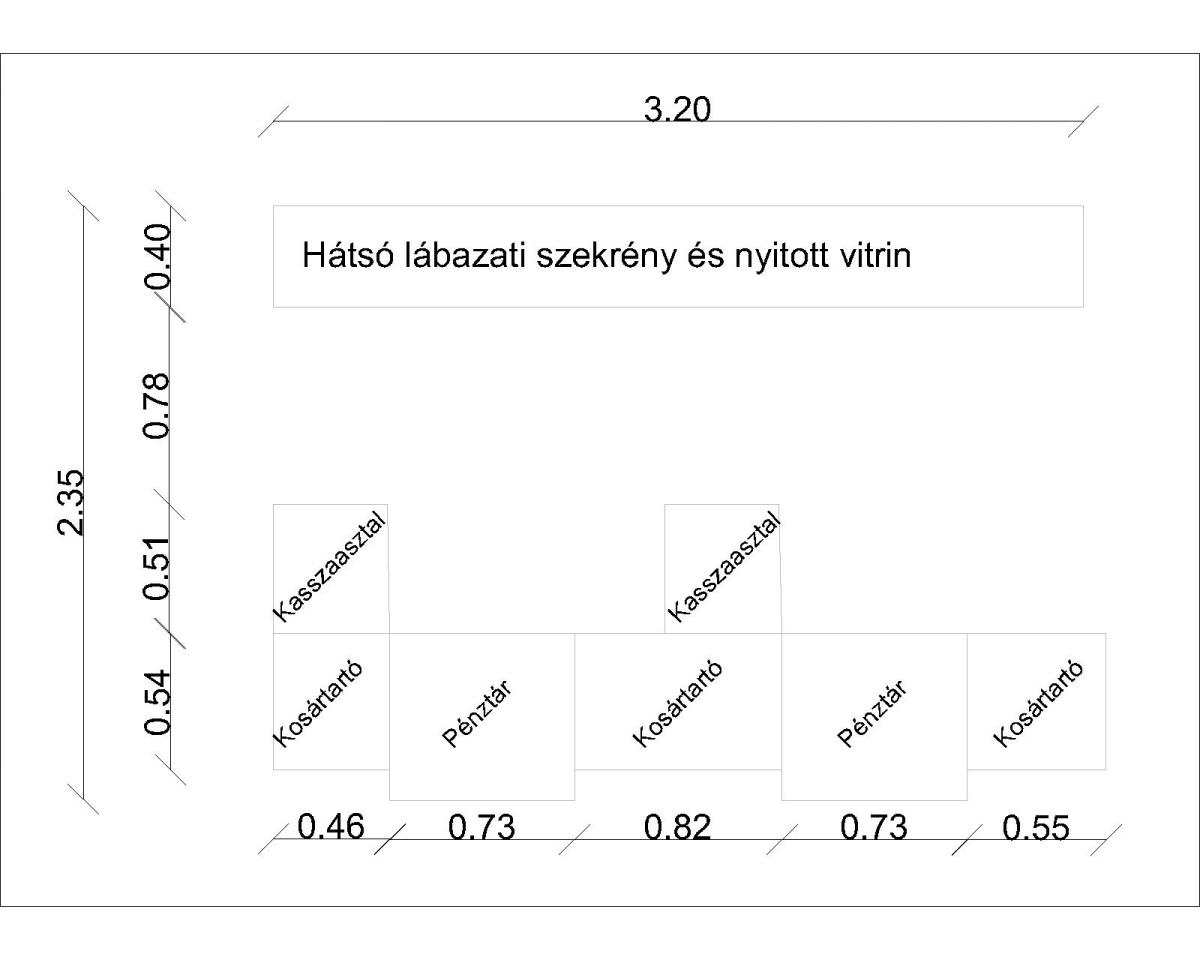 Dupla shopkassza – termékfotó alulnézet