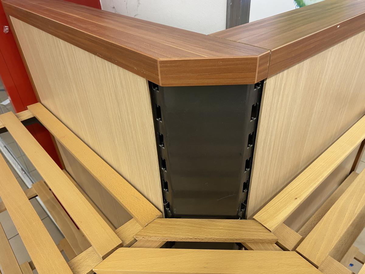 Kenyeres rácspolc sarokelem – termékfotó felülnézet