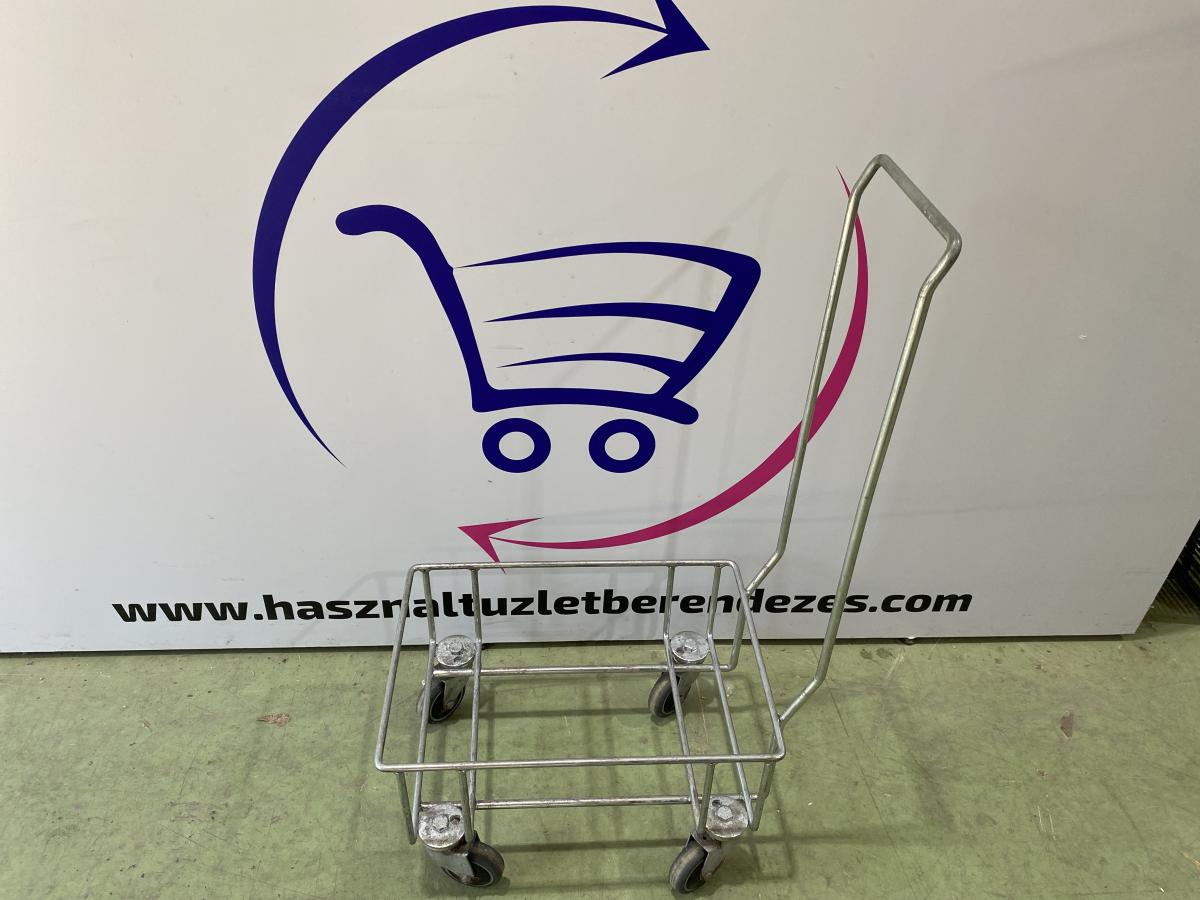 Bevásárló kosár tartó – gyűjtő kocsi (fogantyúval) – termékfotó hátulról