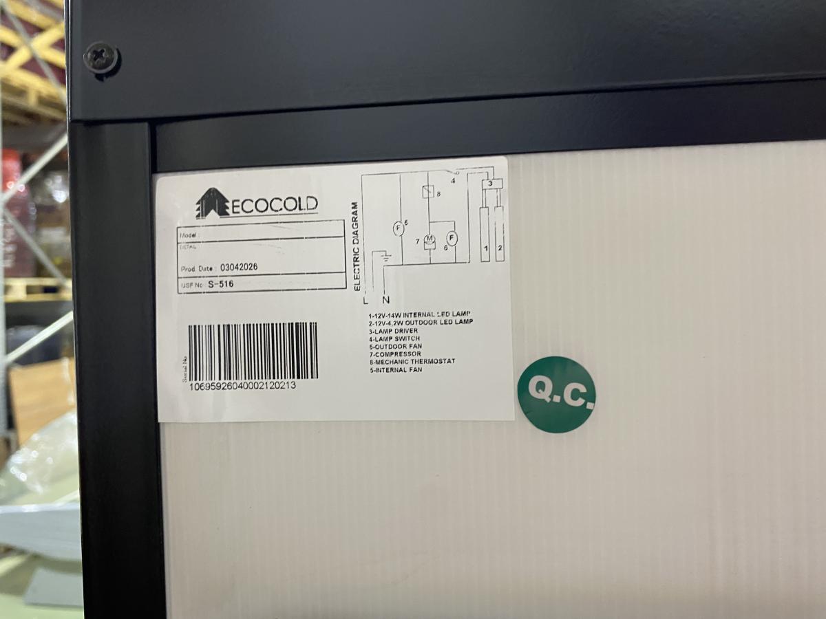 Új ECOCOLD LEMON 600 1D beépített aggregátoros hűtő (+) – termékfotó felülnézet