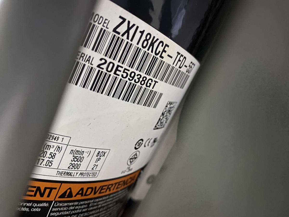 Copeland Scroll ZXLE-060E-TFD-454 aggregát – termékfotó 45° nézet