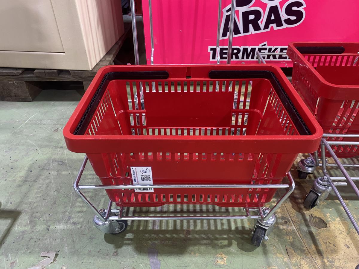 Bevásárló kosár piros 22 literes – termékfotó bal oldalról