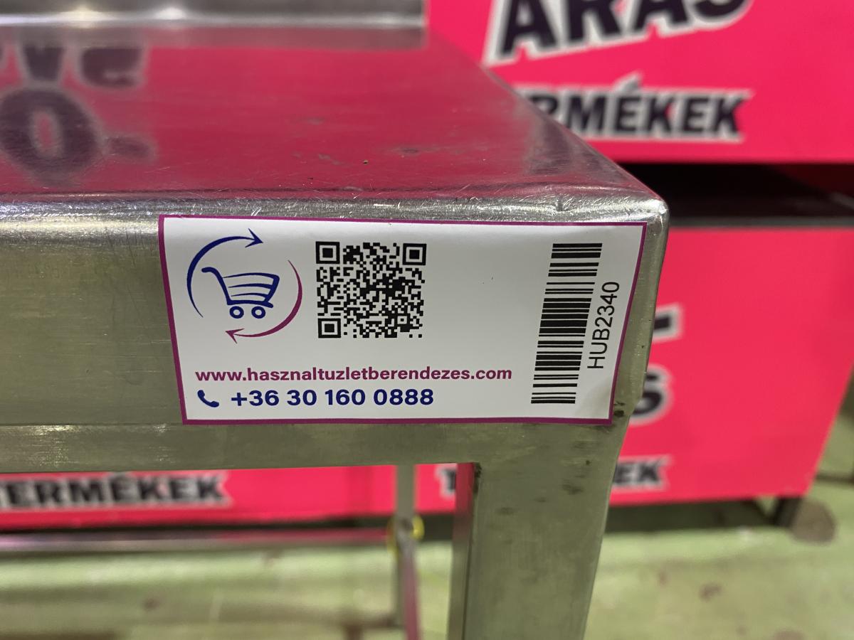 Rozsdamentes munkaasztal 106*63 – termékfotó felülnézet