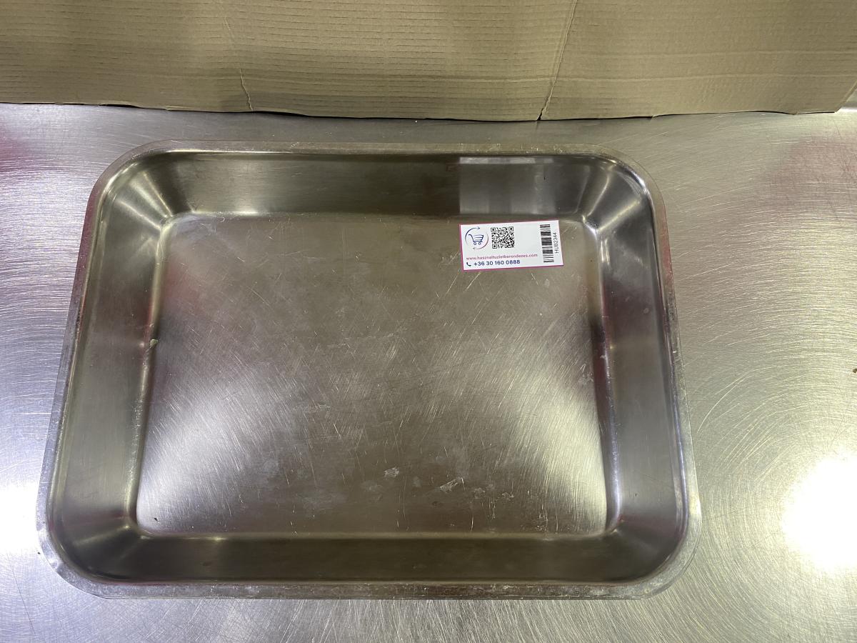 Rozsdamentes tálca 41*31*6 cm – termékfotó hátulról