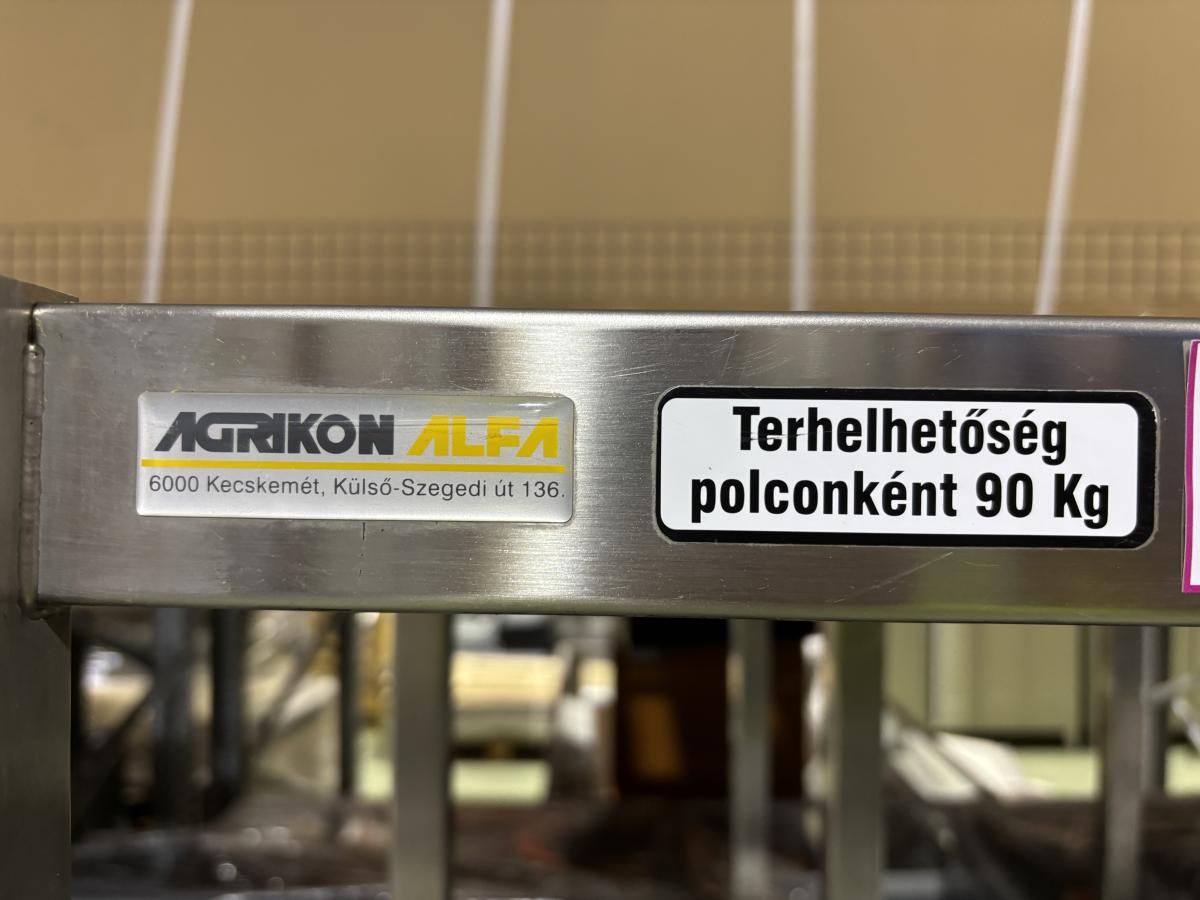 Rozsdamentes állvány 100×40×180 cm – termékfotó hátulról