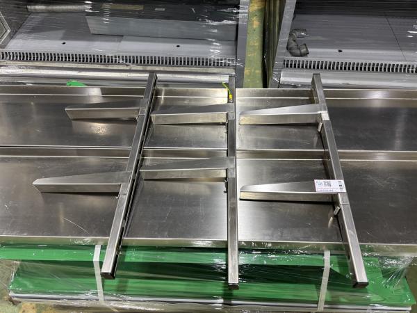 Rozsdamentes falipolc kétszintes 200×30 cm
