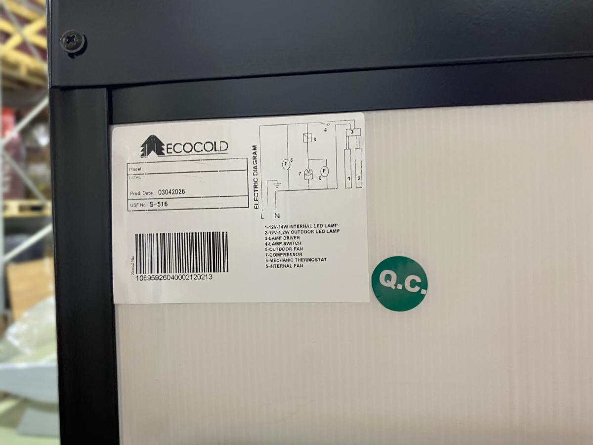Új ECOCOLD LEMON 600 1D beépített aggregátoros hűtő (+) – termékfotó felülnézet