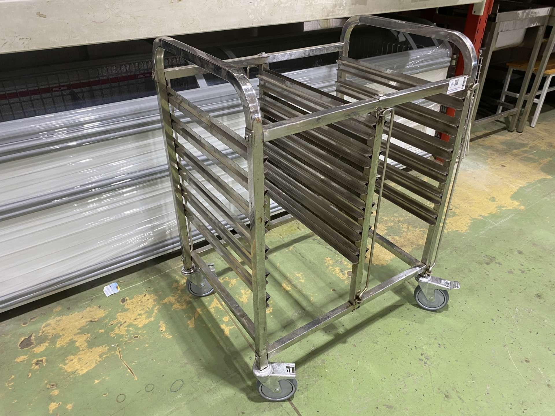 Rozsdamentes tálcaszállító kocsi 75*58*100